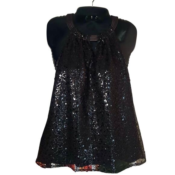 T Tahari Tops - 2 for $35 | T Tahari Petite Hope Blouse Sequin Satin Swing Top Black sz Medium